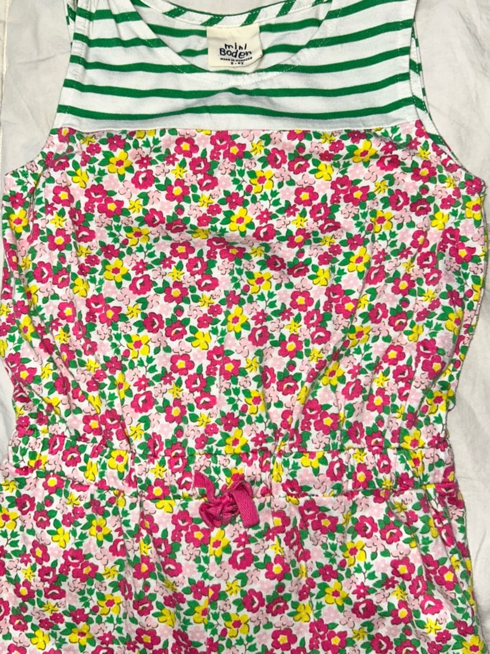 Mini Boden floral jumpsuit with striped bodice sz 5-6 years - Picture 3 of 5